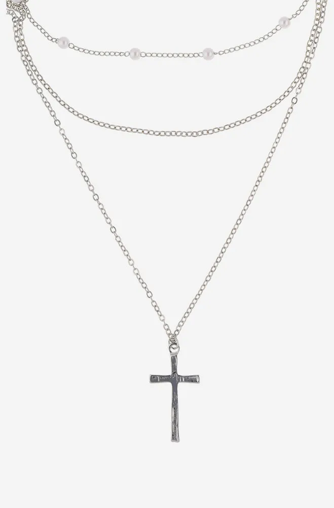 Stacy Layered Necklace _ 156090 _ Silver sold by Dunns