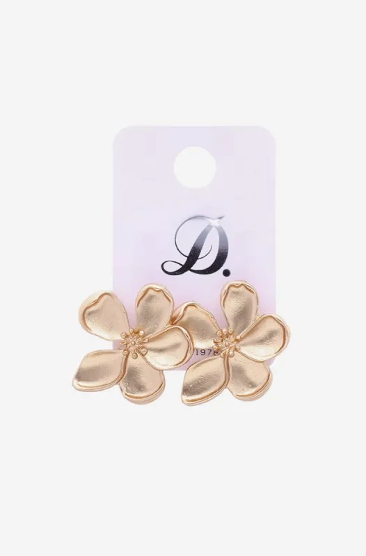 Lily Flower Matte Earrings _ 156149 _ Gold sold by Dunns