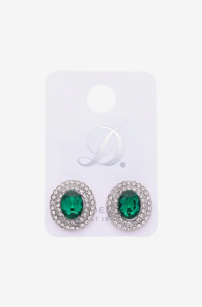 Christine Emerald Stud Earrings _ 156139 _ Silver sold by Dunns