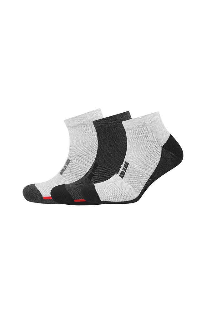Samar Trainers Socks 3pk _ 150111 _ Grey Mel sold by Dunns