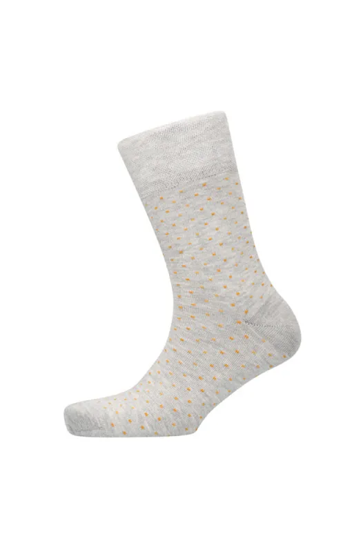 Ochre Dots Single Socks _ 153078 _ Grey Mel sold by Dunns