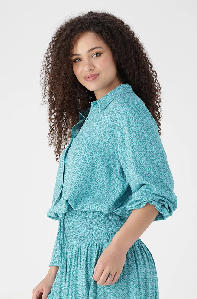 Sam Elasticated Hem _ 154236 _ Turquoise sold by Dunns product image thumbnail 2