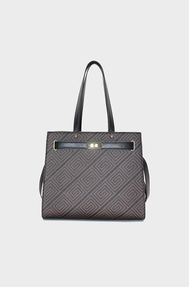 Tayla Printed Tote Bag _ 156072 _ Black sold by Dunns