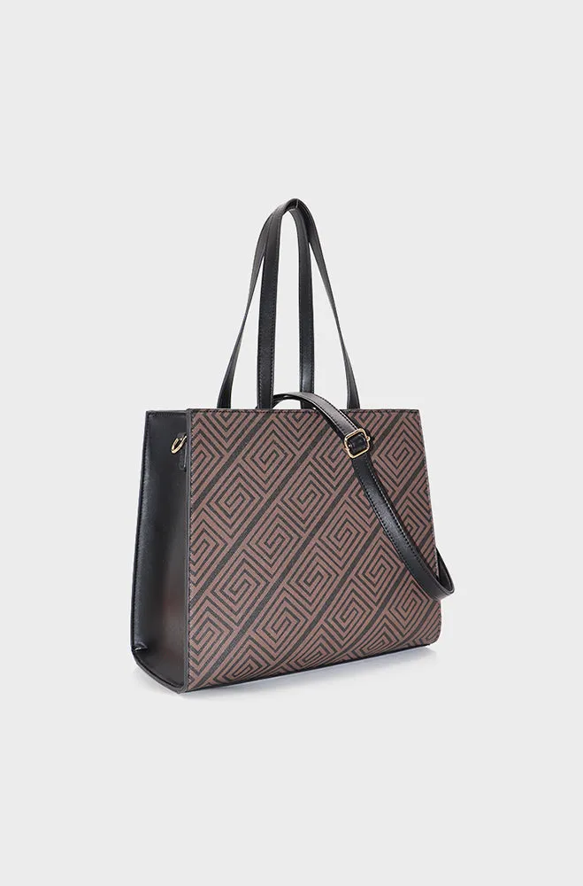 Tayla Printed Tote Bag _ 156072 _ Black sold by Dunns product image thumbnail 2