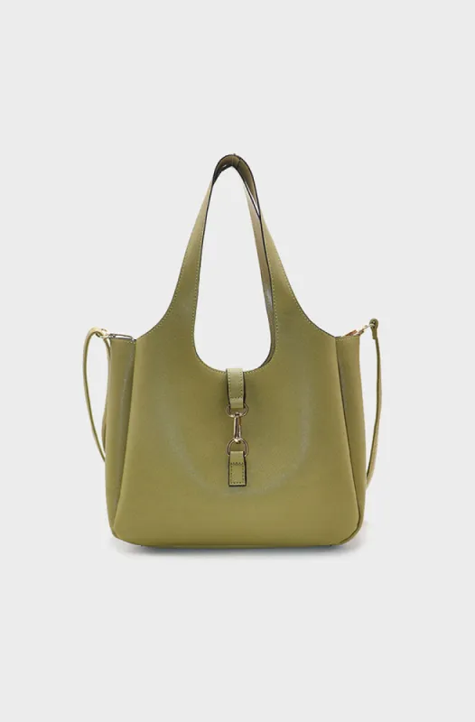 Larna Bucket Bag _ 156075 _ Green sold by Dunns