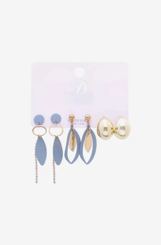 Chelsea 3 Pack Earrings _ 154412 _ Gold sold by Dunns