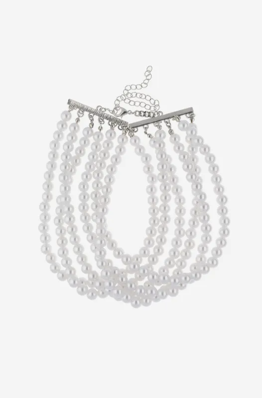 Hazel Pearl Layered Necklace _ 154979 _ White sold by Dunns