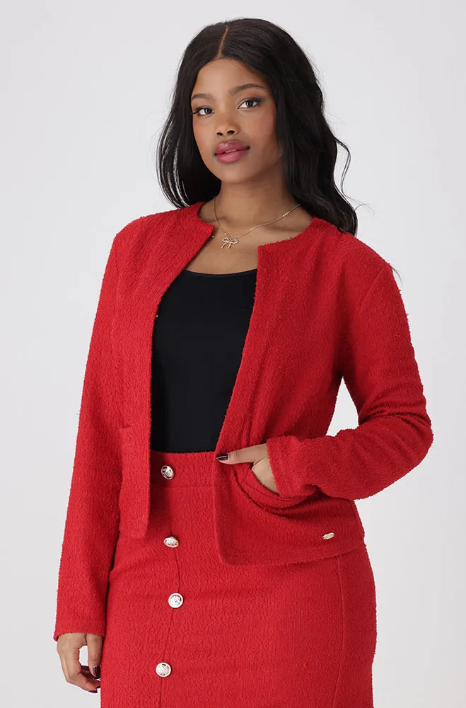 Briana Boucle Suit Jacket _ 151578 _ Red sold by Dunns product image thumbnail 2