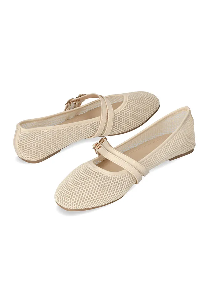 Jessie Mesh Double Buckle Pump _ 153883 _ Nude sold by Dunns product image thumbnail 2