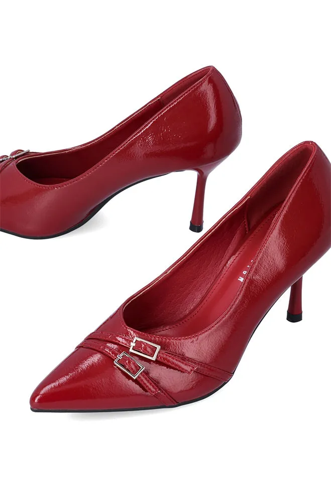 Hasley Triple Buckle Stiletto _ 155635 _ Red sold by Dunns product image thumbnail 2