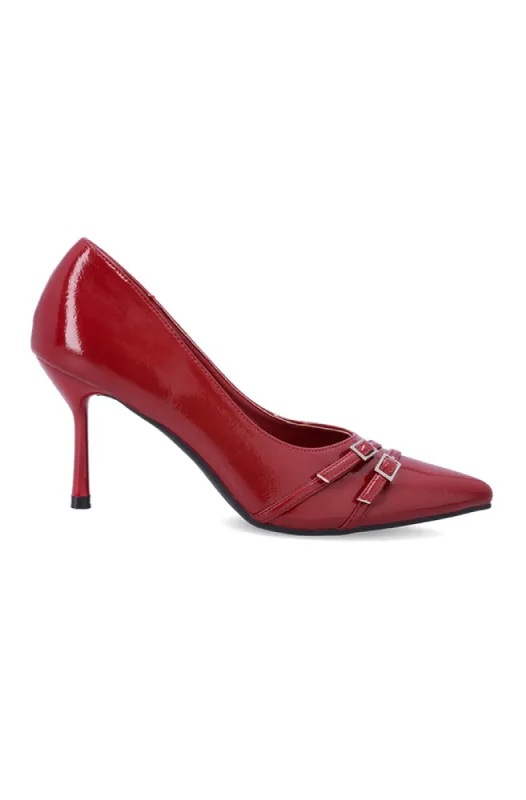 Hasley Triple Buckle Stiletto _ 155635 _ Red sold by Dunns