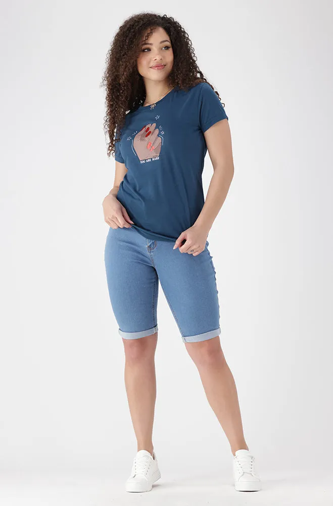 Zola Regular Fitted Graphic Tee _ 154186 _ Teal sold by Dunns product image thumbnail 4