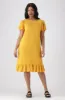 Alice Tulip Sleeve Shift Dress _ 154033 _ Ocre sold by Dunns