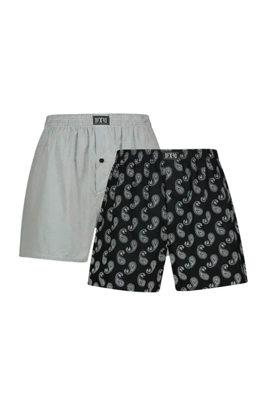 Emery Woven Boxers 2pk _ 150676 _ Black sold by Dunns
