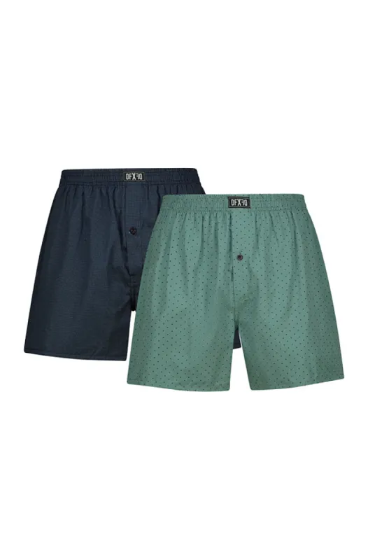 Clay Woven Boxers 2pk _ 153049 _ Green sold by Dunns