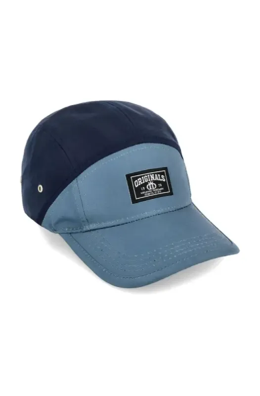 Pete 5 Panel Colourblock Cap _ 138351 _ Navy sold by Dunns