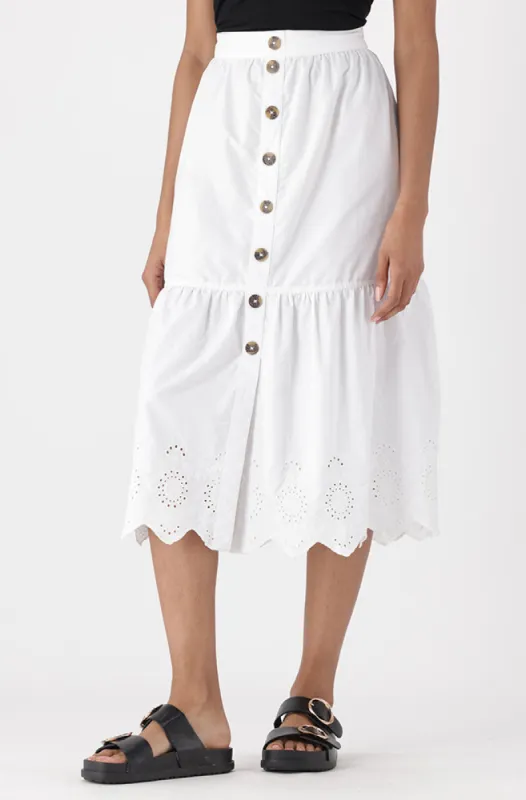Melissa Anglaise Tiered Skirt _ 151683 _ White sold by Dunns