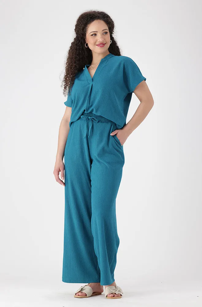 Edith Shortsleeve Portofino Top _ 155602 _ Teal sold by Dunns product image thumbnail 3