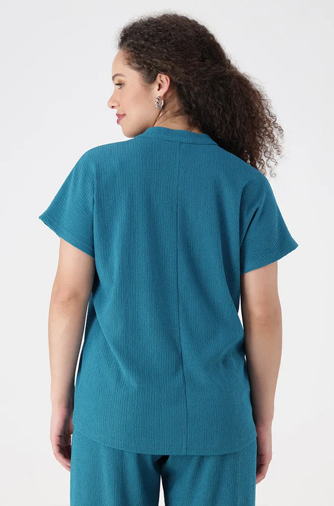 Edith Shortsleeve Portofino Top _ 155602 _ Teal sold by Dunns product image thumbnail 2