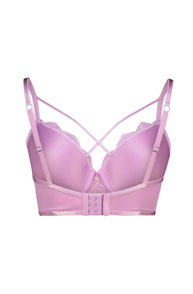 Niya Lace Longerline Lace X Cross Bra Lilac _ 161115 _ Lilac sold by Dunns product image thumbnail 2