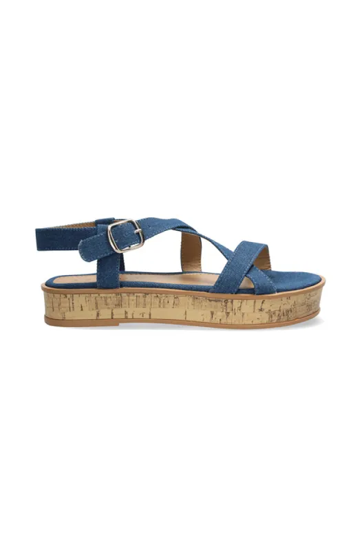 Verana Platform Sandal _ 153187 _ Blue sold by Dunns