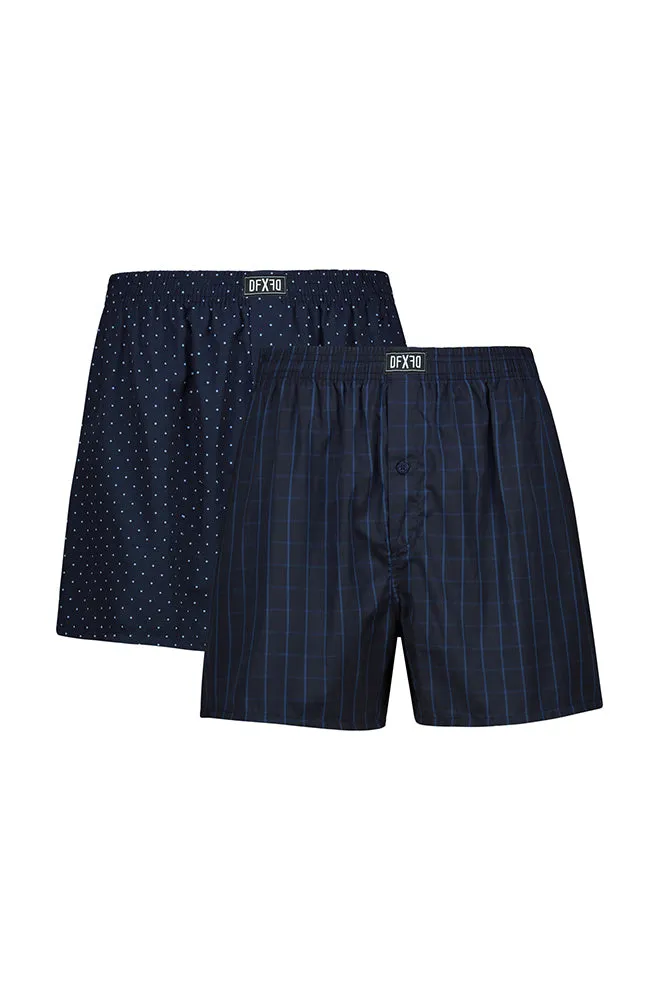 Pierre Woven Boxers 2 Pk _ 154507 _ Navy sold by Dunns
