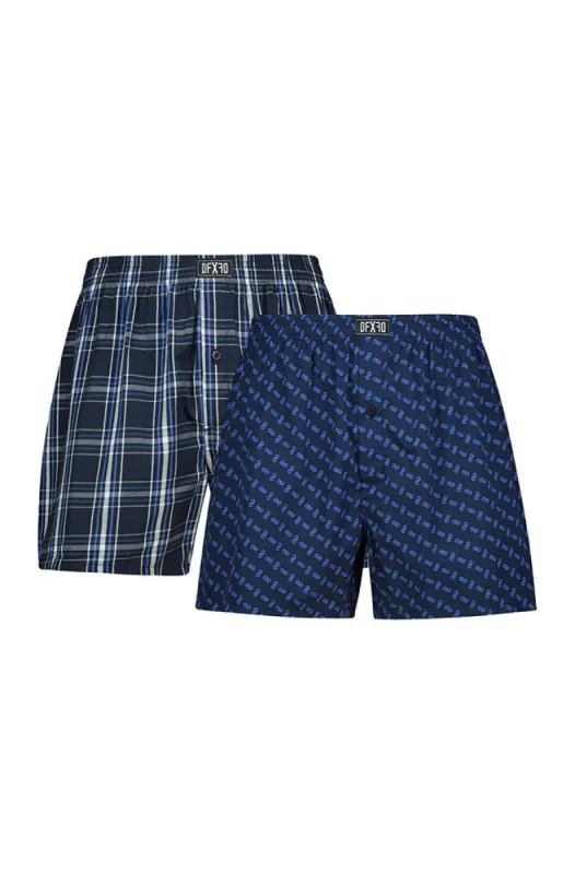 Erik Woven Boxers 2pk _ 150739 _ Royal Blue sold by Dunns