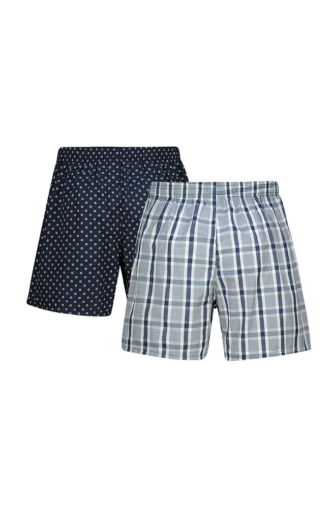 Ean Woven Boxers 2pk _ 150635 _ Blue sold by Dunns product image thumbnail 2