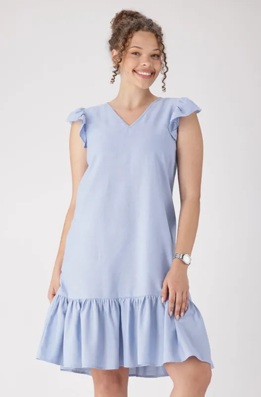Zia Flutter Sleeve Dress _ 160089 _ Blue sold by Dunns