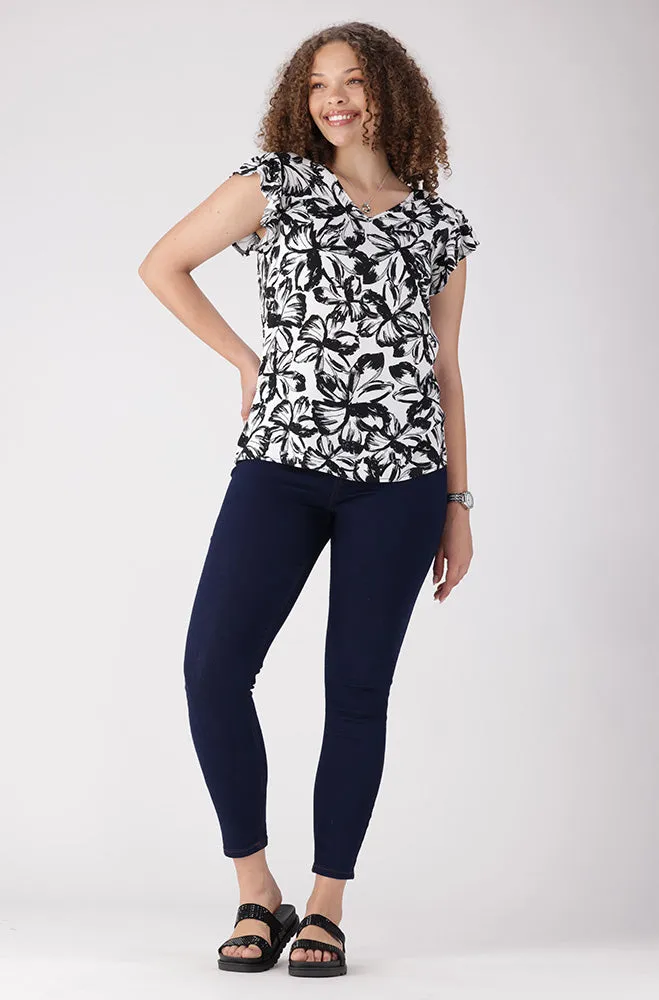 Nikki Flutter Sleeve Top _ 156334 _ Black sold by Dunns product image thumbnail 4