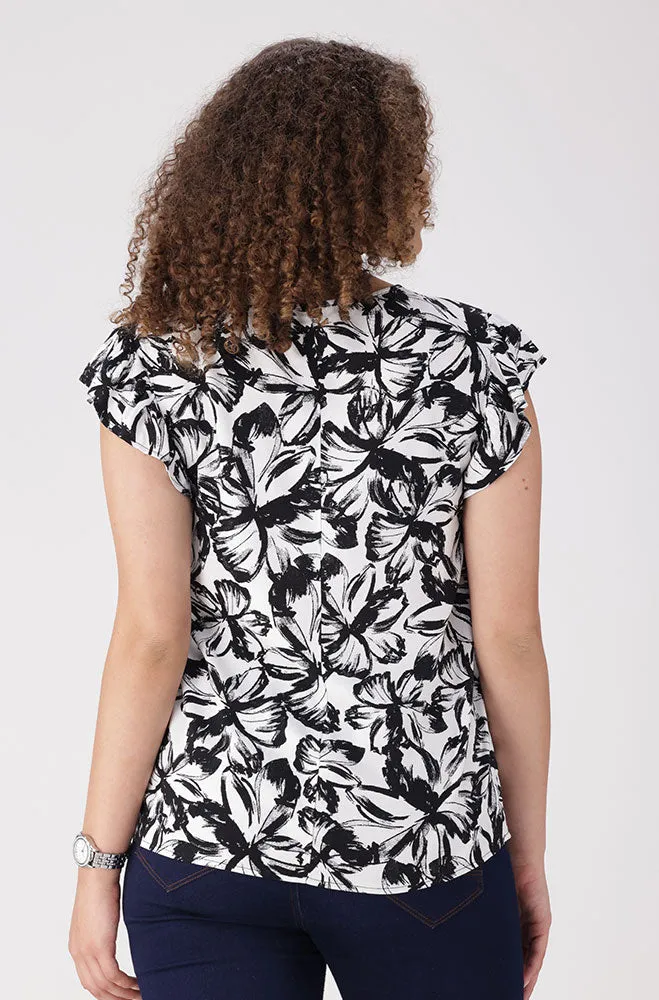 Nikki Flutter Sleeve Top _ 156334 _ Black sold by Dunns product image thumbnail 3