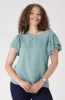 Nikki Flutter Sleeve Top _ 156333 _ Blue sold by Dunns