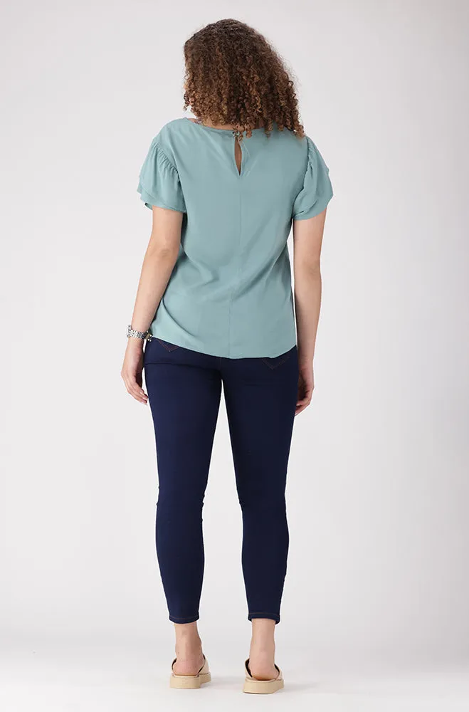 Nikki Flutter Sleeve Top _ 156333 _ Blue sold by Dunns product image thumbnail 5