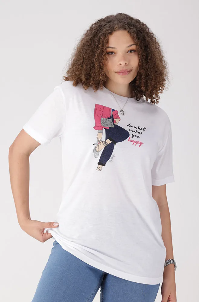 Jade Graphic Print Boyfriend Tee _ 156063 _ White sold by Dunns