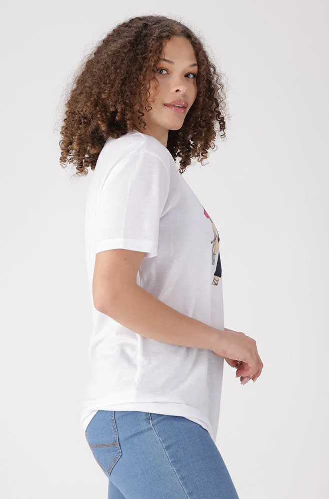 Jade Graphic Print Boyfriend Tee _ 156063 _ White sold by Dunns product image thumbnail 2