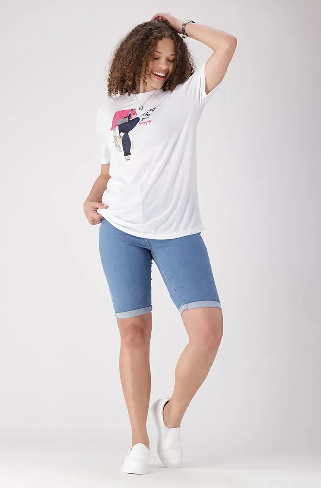 Jade Graphic Print Boyfriend Tee _ 156063 _ White sold by Dunns product image thumbnail 4