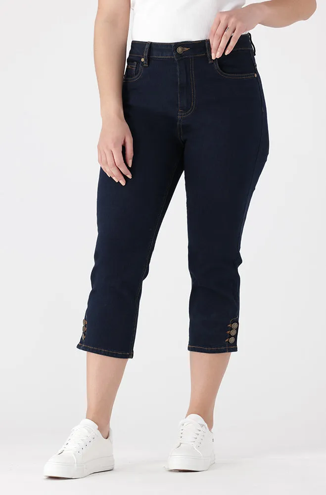 Sienna Denim Capri _ 152755 _ Dark Wash sold by Dunns
