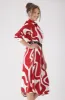 Lola Belted Shirt Dress _ 156223 _ Red sold by Dunns