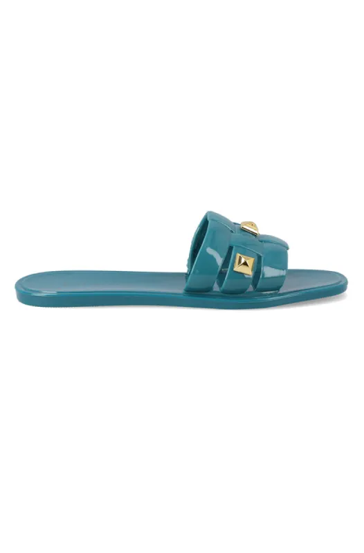 Thabisa Slide _ 156487 _ Turquoise sold by Dunns