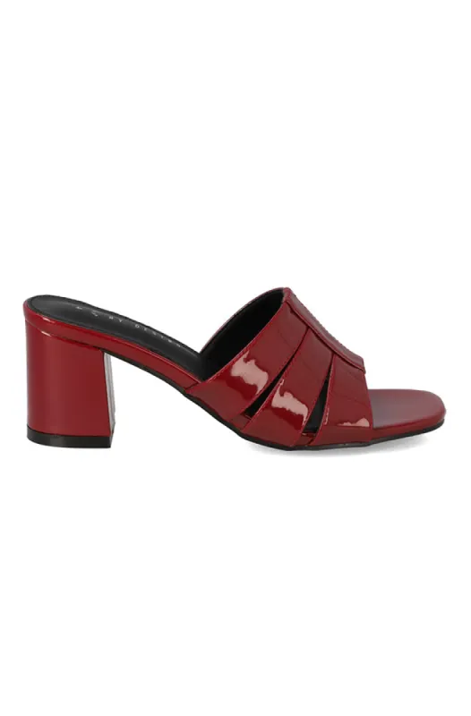 Grace Block Heel Mule _ 155682 _ Burgundy sold by Dunns