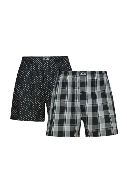 Eduardo Woven Boxers 2pk _ 150829 _ Black sold by Dunns
