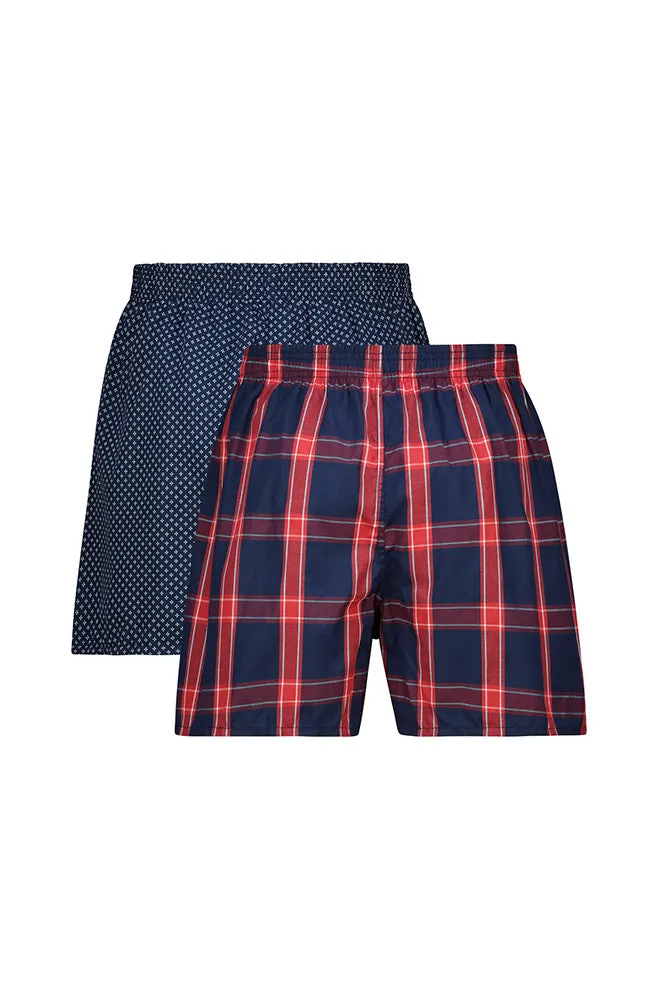Logan Woven Boxers 2pk _ 160655 _ Red sold by Dunns product image thumbnail 2