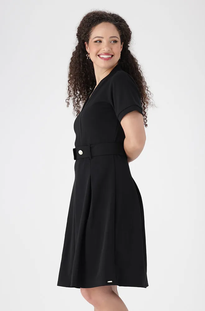 Gia Belted Pleat Dress _ 154949 _ Black sold by Dunns product image thumbnail 2