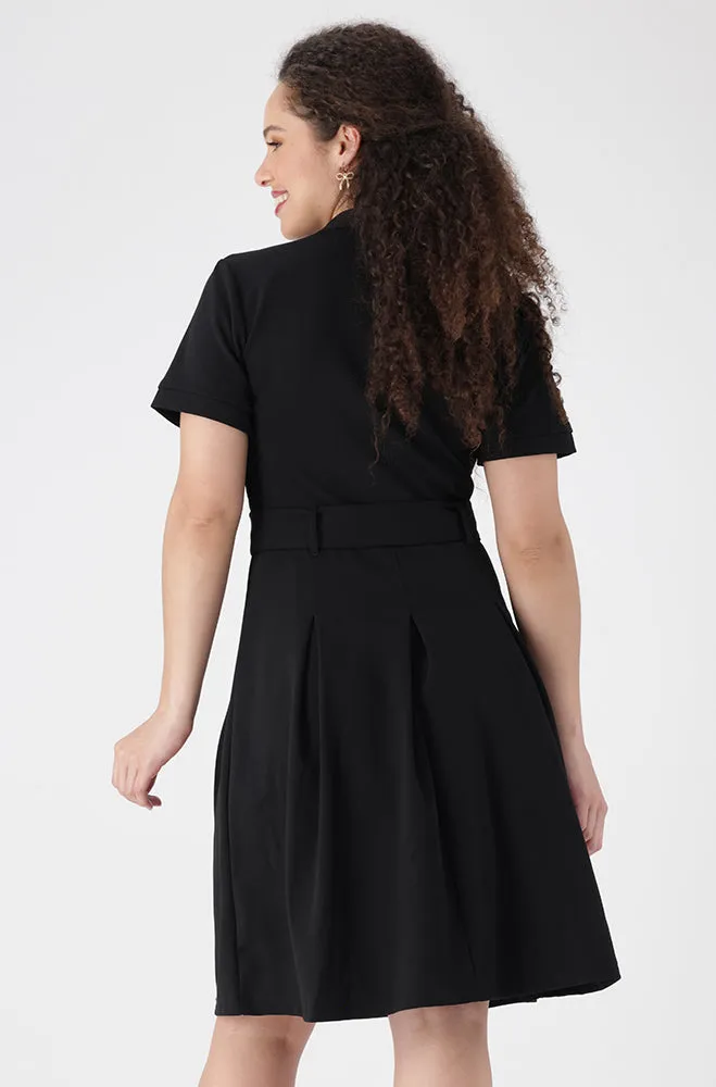 Gia Belted Pleat Dress _ 154949 _ Black sold by Dunns product image thumbnail 3