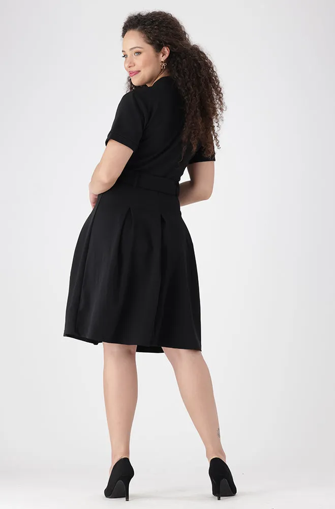 Gia Belted Pleat Dress _ 154949 _ Black sold by Dunns product image thumbnail 5