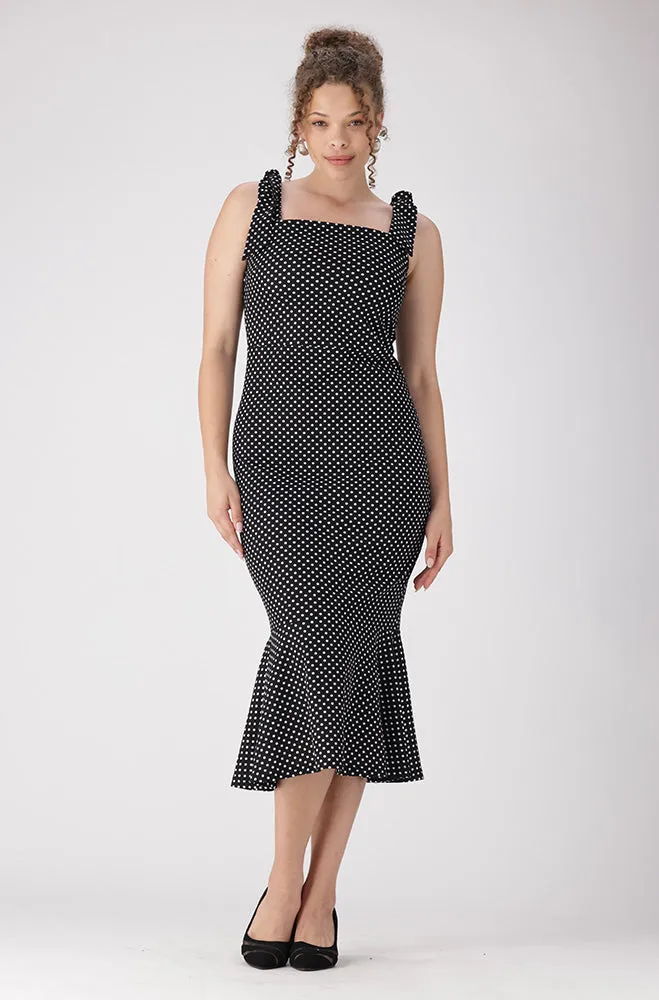 Gen Shoulder Tie Dress _ 156356 _ Black sold by Dunns