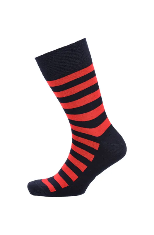 Nautical Stripe Single Socks _ 153173 _ Navy sold by Dunns