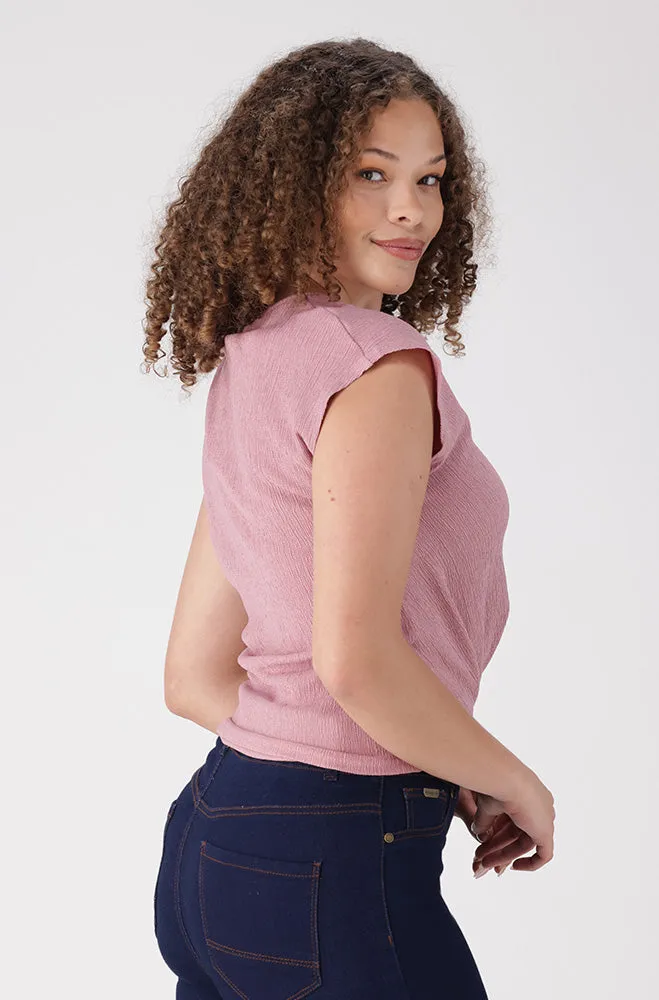 Kate Textured Knit Top _ 156328 _ Pink sold by Dunns product image thumbnail 2