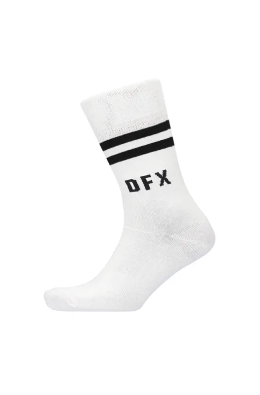Dfx Duo Lines Single Socks _ 153169 _ White sold by Dunns