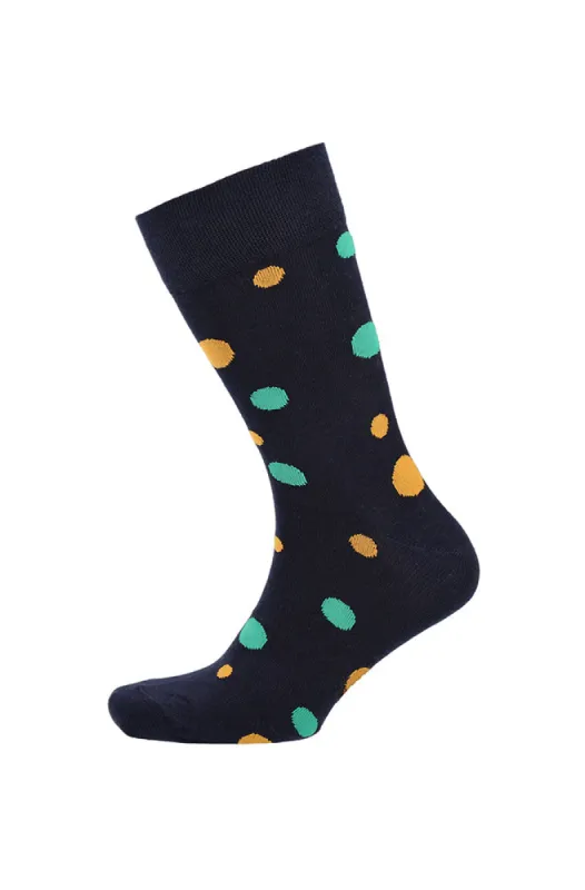 Circle Multi Single Socks _ 153170 _ Navy sold by Dunns